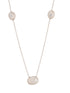 925 Sterling Silver White Moonstone Gemstone Studded Minimal Boho Necklace & Chain
