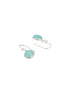 925 Sterling Silver Mint Green Aqua Stone Studded Minimal Handcrafted Drop Earrings