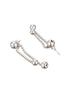 925 Sterling Silver Long Dual Strand Drop statement Minimal Earrings