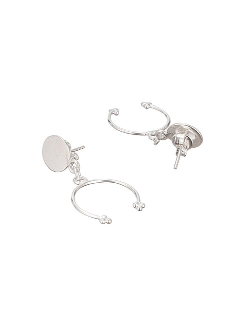 925 Sterling Silver Open Hoop Minimal Chic dangler Drop Earrings