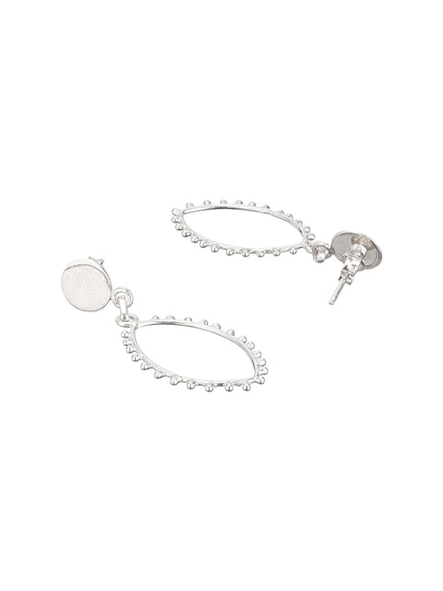 925 Sterling Silver Oval Lightweight Dangler Minimal Drop Earrings