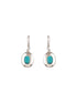 92.5 Sterling Silver Turquoise Stone Drop Earrings