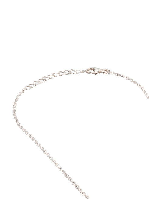 925 Sterling Silver Rose Quartz Gemstone Studded Minimal Boho Necklace & Chain