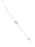 925 Silver Evil Eye Blue Minimal Adjustable Chain Charm Bracelet