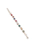 925 Silver Navratna Natural Gemstones Studded Handmade Minimal Delicate Charms Adjustable Bracelet
