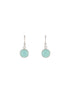 925 Sterling Silver Mint Green Aqua Stone Studded Minimal Handcrafted Drop Earrings
