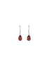 925 Sterling Silver Red Original Garnet Gemstone Studded Elegant Handcrafted Minimal Charm Earrings