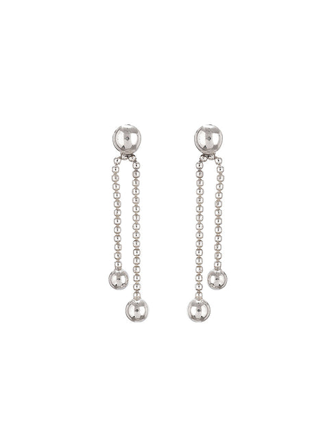 925 Sterling Silver Long Dual Strand Drop statement Minimal Earrings