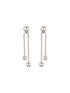 925 Sterling Silver Long Dual Strand Drop statement Minimal Earrings