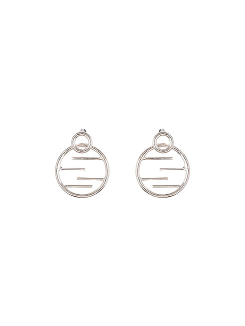 925 Sterling Silver Circular Quirky Statement Drop Minimal Earrings
