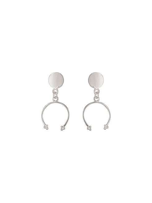 925 Sterling Silver Open Hoop Minimal Chic dangler Drop Earrings