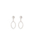 925 Sterling Silver Oval Lightweight Dangler Minimal Drop Earrings