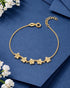 925 Sterling Silver 18kt Gold Plated Floral Charm Bracelet