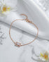 925 Sterling Silver 18kt Rose Gold Plated CZ Minimalist Square Bracelet