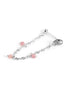 925 Sterling Silver Rhodium Plated Tourmaline Stud with Chain Earring