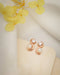 925 Sterling Silver 18kt Rose Gold Plated CZ & Pearl Swirl Stud Earring