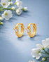 925 Sterling Silver 18kt Gold Plated CZ Heart Mini Circular Hoop Earring