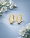 925 Sterling Silver 18kt Gold Plated CZ Signature Hoop Earring