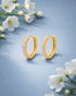 925 Sterling Silver 18kt Gold Plated CZ Signature Hoop Earring