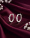 925 Sterling Silver Rhodium Plated CZ Hoop Earring
