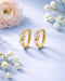 925 Sterling Silver 18kt Gold Plated CZ Oval Hoop Earring