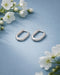 925 Sterling Silver Rhodium Plated Oval Mini Hoop Earring