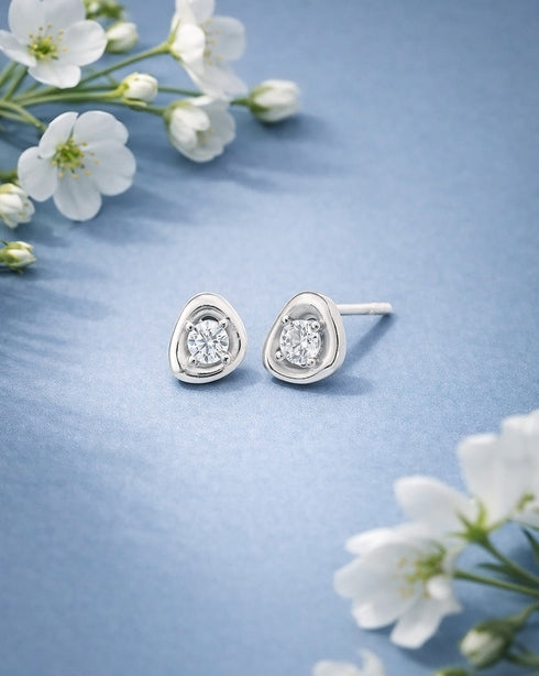 925 Sterling Silver Rhodium Plated CZ Mini Stud Earring