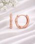 925 Sterling Silver 18kt Rose Gold Plated CZ Hoop Earring