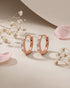 925 Sterling Silver 18kt Rose Gold Plated CZ Hoop Earring