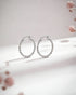 925 Sterling Silver Rhodium Plated Circular Hoop Earring