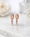 925 Sterling Silver 18kt Rose Gold Plated Topaz CZ Hoop Earring