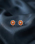 925 Sterling Silver Rhodium Plated Enamel Hexagon Stud Earring