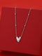 925 Sterling Silver Rhodium Plated CZ Heart Necklace