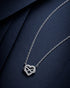 925 Sterling Silver Rhodium Plated CZ Heart with Infinity Necklace
