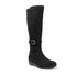 Women's Tall Moto-Style Riding Boot - Knee-High Footwear with Buckle Detail