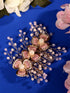 Gold Toned Pink AD Embellished Bridal Comb Pin