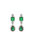 Silver Toned Green AD studfded designer Necklace Jewellery Set