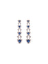 Silver Toned Blue AD studded Triangle shaped designer Necklace Jewellery Set
