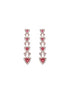 Rose Gold Plated Red AD studded Triangle shaped designer Necklace Jewellery Set