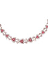 Rose Gold Plated Red AD studded Triangle shaped designer Necklace Jewellery Set