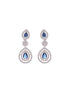 Silver Toned Blue AD studded double layer Necklace jewellery Set