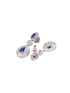Silver Toned Blue AD studded double layer Necklace jewellery Set