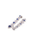 Silver Toned Blue AD studded Triangle shaped designer Necklace Jewellery Set