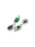 Silver Toned Green AD studfded designer Necklace Jewellery Set