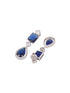 Silver Toned Blue AD studfded designer Necklace Jewellery Set