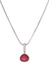 Silver Toned Red AD studdeed Elegant Pendant Earrings Locket Jewellery Set