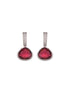 Silver Toned Red AD studdeed Elegant Pendant Earrings Locket Jewellery Set