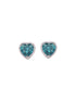Silver Palted Blue AD Studded Heart Shaped Pendant Earrings Locket Jewellery Set