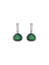 Silver Toned Green AD studdeed Elegant Pendant Earrings Locket Jewellery Set