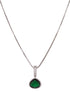 Silver Toned Green AD studdeed Elegant Pendant Earrings Locket Jewellery Set